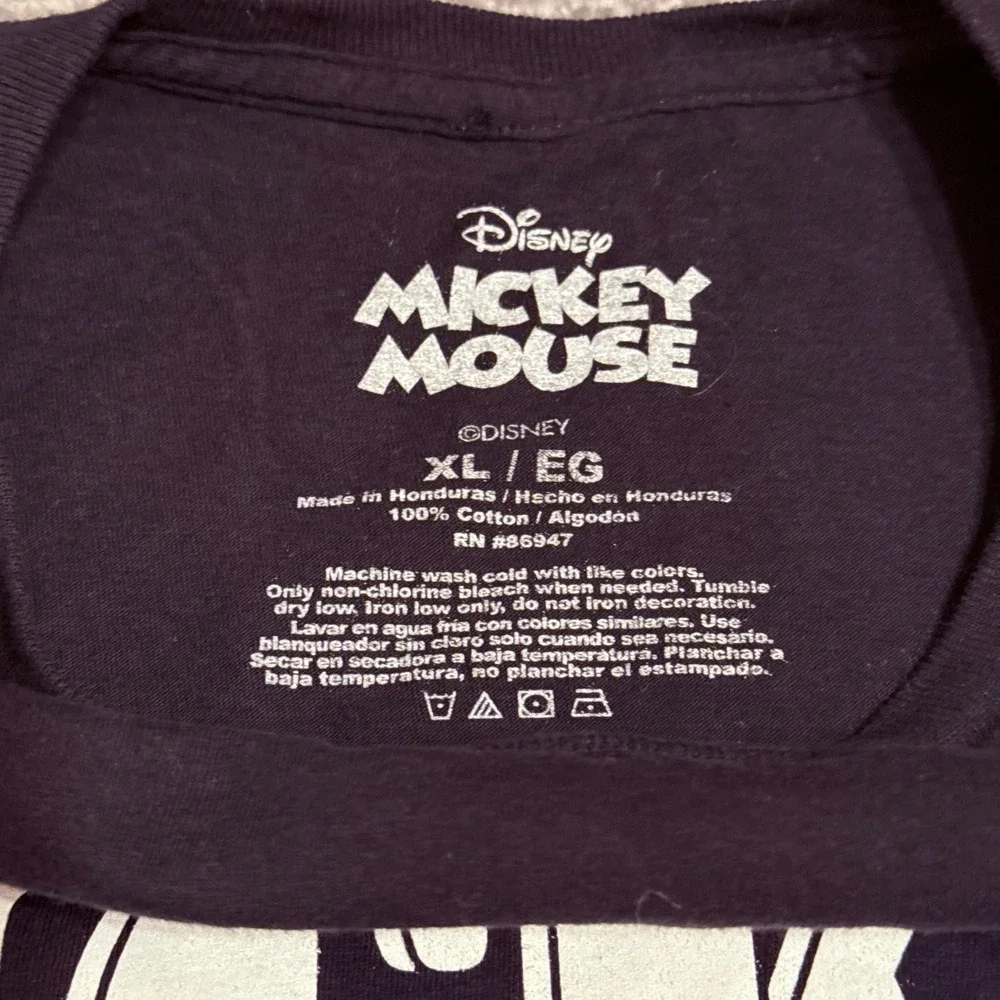 Disney Mickey Mouse Graphic T Shirt Mens XL Navy Black‎ Cotton